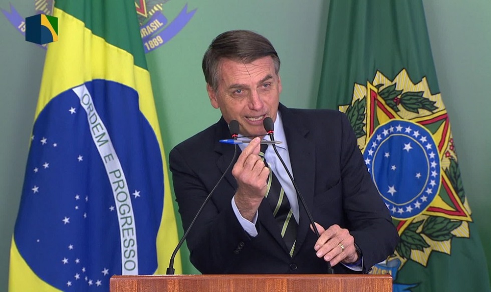 Presidente Jair Bolsonaro assinou decreto que flexibiliza posse de armas. Crédito da Foto: Reprodução/NBR/Divulgação