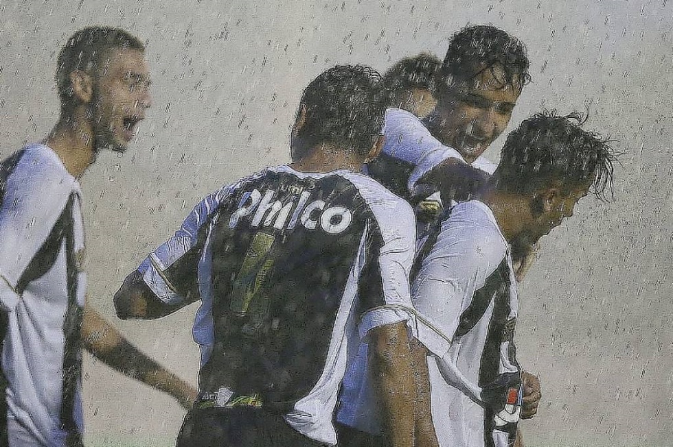 Santos estreou na Copa São Paulo sob dilúvio. Crédito da Foto: Pedro Azevedo/Santos FC
