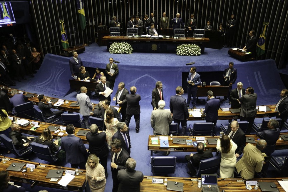 Tumultos suspenderam a sessão que elege presidente do Senado. Crédito da Foto: Fabio Rodrigues Pozzebom/Agência Brasil