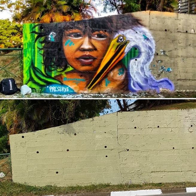 Grafites são apagados ‘por engano’ mas serão refeitos, diz Prefeitura