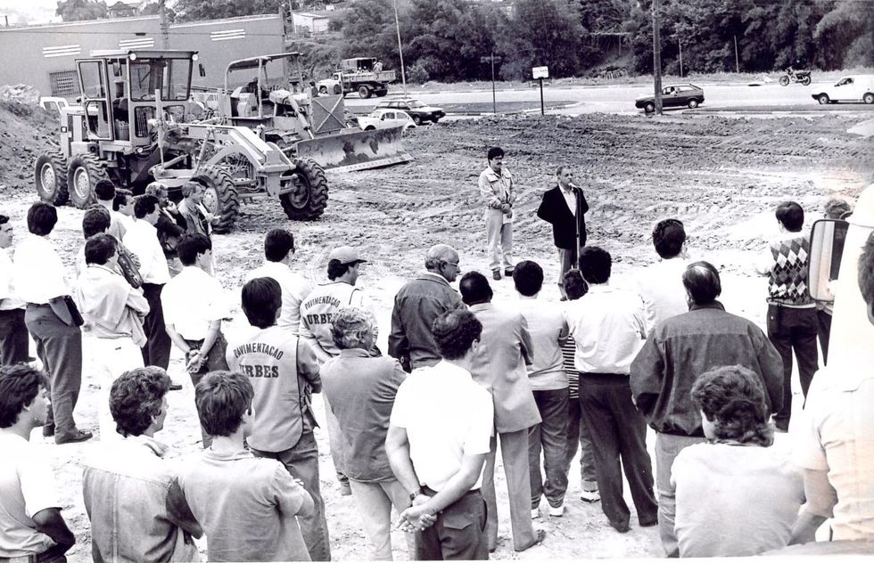 Inicio das obras do Terminal São Paulo em setembro de 1991. Crédito da foto: Projeto Memória / Jornal Cruzeiro do Sul