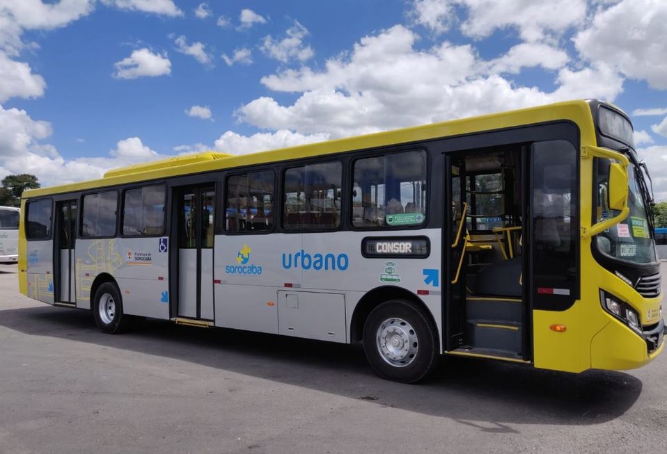 Novos ônibus são do modelo “Padron Urbano”, ano 2020/21, com capacidade para 90 passageiros. Crédito da foto: Secom Sorocaba 